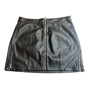 Express Faux Leather Skirt Zippers Size 10 Black